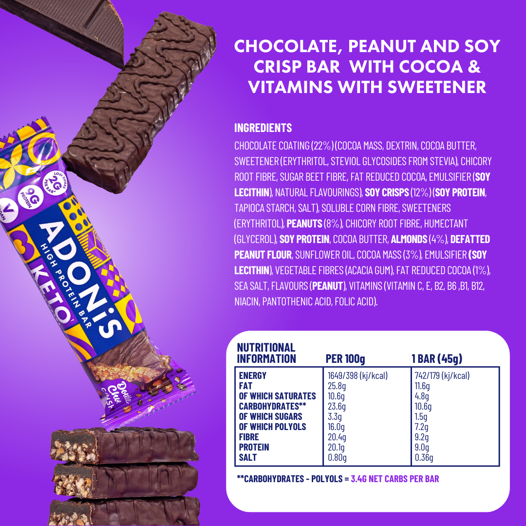 Double Choc Crisp Keto High Protein Bars (16x45g)
