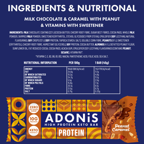 Caramel Peanut Keto High Protein Bars  (16x45g)