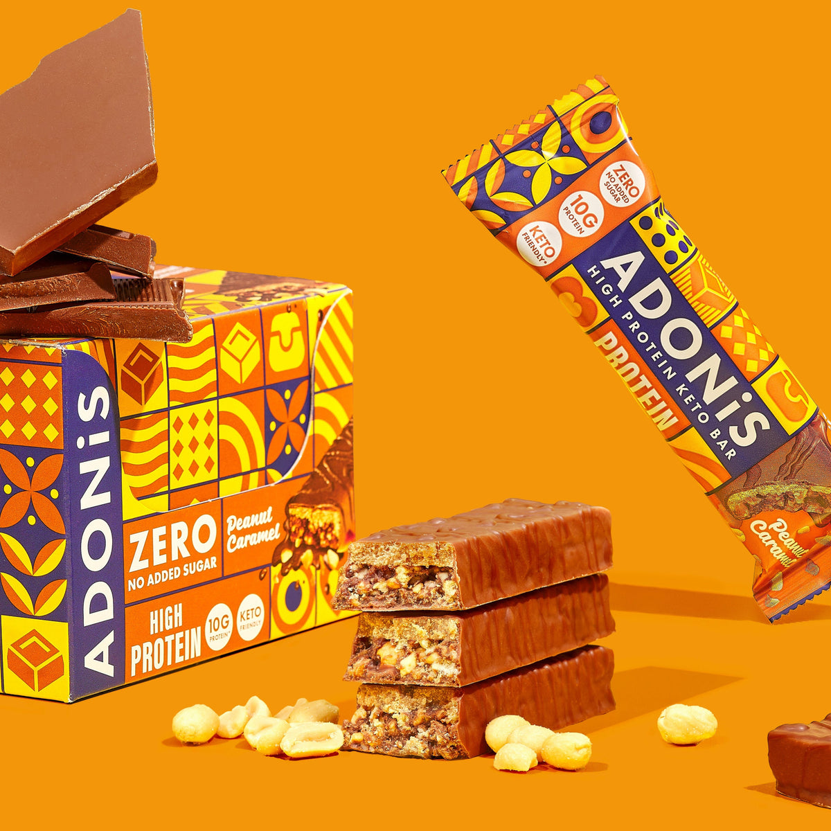 Caramel Peanut Keto High Protein Bars  (16x45g)